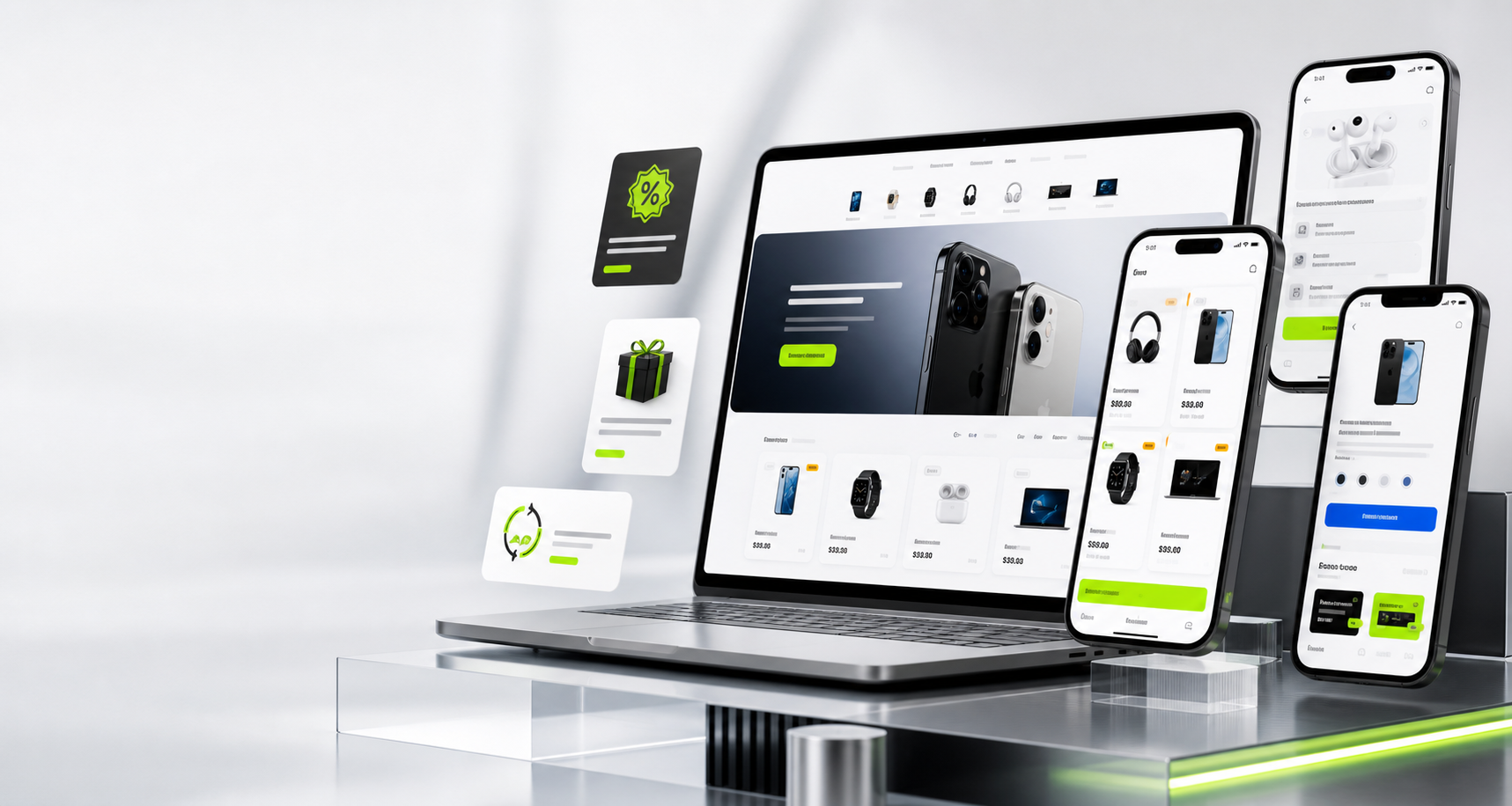 Промо-мокап мобильного каталога Future Store